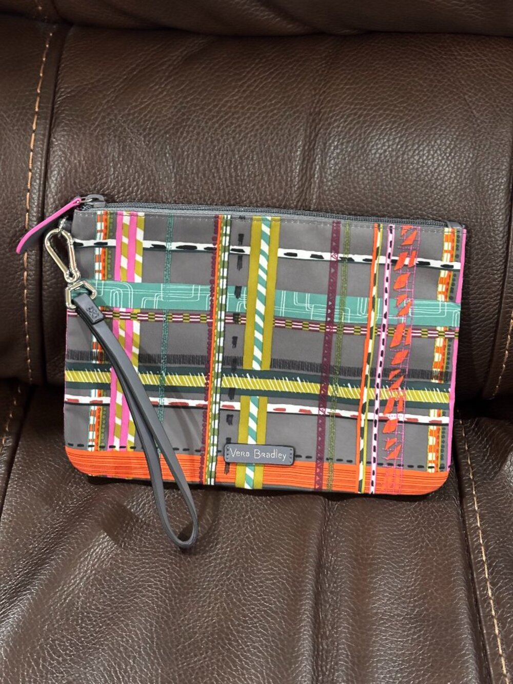 Vera Bradley Midtown Zip Wristlet /Pouch - City Plaid pattern